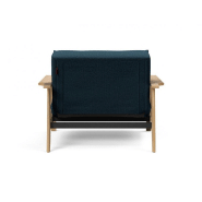Innovation Living - Fauteuil design Splitback Frej Argus Navy Blue convertible en lit 90x115 cm avec accoudoirs en chêne clair_2