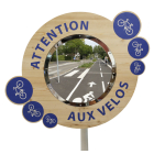 Miroir pour pistes cyclables sur cadre - Gamme Citymir - Diamètre 400 mm sur cadre Mélèze - Garantie 3 ans_2