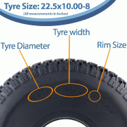 22.5x10.00-8 4ply Grass Tyre pour John Deere Gator, Turf Lawn, Utility (Set of 3)_2
