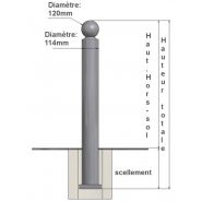 310.03-2 - Potelets fixes à sceller - Boule Ø120mm - Hauteur hors-sol 1,20m - Hauteur totale 1,50m_2