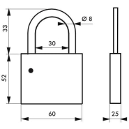 Cadenas à clé CP - anse inox sans cylindre - haute résistance et anti-corrosion - Thirard_2