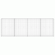 Vidaxl mur en gabion avec couvercles acier galvanisé 300x30x100 cm 147821_2