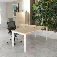 Bureau d'angle Tempo - Mobel Linea. - Blanc 9010, 180, Chêne moyen , Non_0