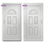 Vidaxl porte d'entrée blanc 88x200 cm pvc 3187911_2