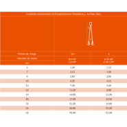 Élingue chaîne de levage 2 brins en acier grade 80 - REF : 23150X - Capacité 1,12t à 45t_2