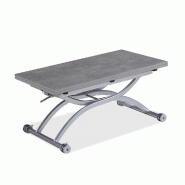 Table basse relevable extensible Hirondelle - finition béton - compacte 100 x 57/114 cm_2