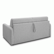 Canapé convertible express MAC MAHON - sommier à lattes 140 cm - matelas 16 cm tissu tweed gris silver_2