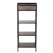 Étagère AKIBE - 1 tiroir, 3 tablettes en métal noir - Design classique et pratique_2