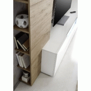 Étagère design Verona - MDF décor chêne avec 4 tablettes à gauche et 3 à droite_2
