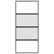 Vidaxl porte coulissante noir 90x205 cm verre trempé aluminium 155220_2