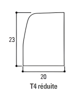Bordure T4 réduite adaptée aux palettes de 15 unités