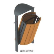 Corbeille publique avec option cendrier - 50 litres - Compatible bancs Silaos - Acier, bois PEFC ou plastique recyclé_2