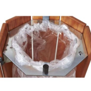 Corbeille publique Séville 100 L - acier galvanisé et bois exotique - rectangulaire ou octogonale_2