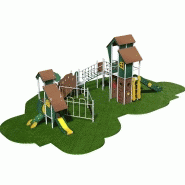 Structure de jeux 4 tours - Gamme Terra - TE41805I - 6 tours, toboggans et ponts de corde_2