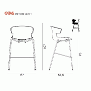 Tabouret de Bar avec repose pieds Cove - Offisit - Gris_2