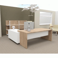 Bureau d'angle T45 avec desserte - Quadrifoglio - 212, Droite, Orme et blanc_2