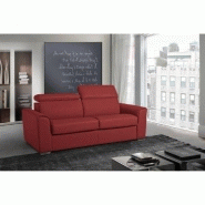 Canapé convertible express IMOLA - Couchage 120x197 cm - Matelas 18 cm en mousse visco-élastique - Velours rouge_2