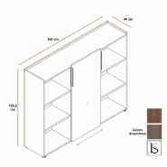 Armoire à porte coulissante Segno - Dellarovere. - Chêne foncé_2