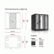 Cabine acoustique 4 personnes Domus L - Mobel Linea - Gris anthracite , Gris_2