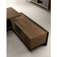 Bureau de Direction BOLD58 Leaven avec Meuble de Service à Droite - Référence 4930 BD A - Mélaminé anti-rayures et anti-reflets_2