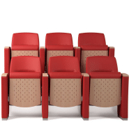 Fauteuil pour salles de conférence, spectacle, cinéma, amphithéâtres - Concerto avec rembourrage en polyuréthane et options pratiques_2