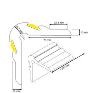 Protection d'angle en gomme à haute résistance - STI Balisage routier - jaune et noir - 1200mm x 70mm x 10mm_2