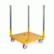 Support à fond tôlé sur roulettes pour big-bag (baseroul950)
