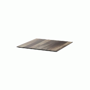 X Cross table de bistrot avec piètement noir + plateau HPL Tropical Wood 70x70 cm_2