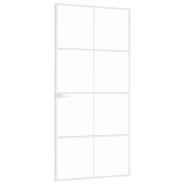 Vidaxl porte d'intérieur blanc 93x201,5 cm trempé verre aluminium fin 153672_2