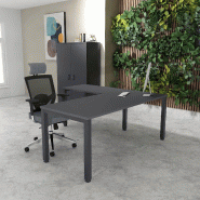 Bureau d'angle Tempo - Mobel Linea. - 180, Anthracite, Anthracite, Non_0