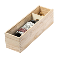 Emballage bouteille de vin - Coffret cadeau en bois avec anse cordon - Couleur naturelle_2