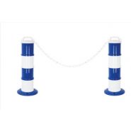 28641 - Kit de 2 balises standard avec chaîne - poteau de signalisation pour intérieur et extérieur - coloris au choix_2
