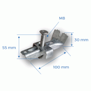 Attache complète pour caillebotis acier galva - maille 19 x 19mm_2