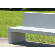 Banc public Volga R UM369RG - béton préfabriqué armé - gris granite aspect rugueux_2