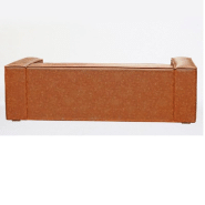 Canapé Hazou marron clair 3 places - design chic et contemporain avec manchettes généreuses_2