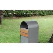 Lótus - poubelle publique - Larus - acier et bois FSC - 120L_2