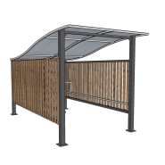 Abri pour chariot à toiture en vague - Profondeur 4350mm x l 2330mm x h 2555mm - EVO 4 - Le temple du mobilier_2