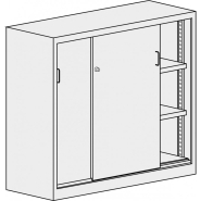 Armoire à portes coulissantes avec tablettes - Version basse ou haute - 17 coloris au choix_2