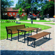 Banc public Gripsholm réf 8037041 - Hags - brun/noir, 1900 mm de long_2