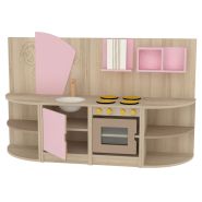 Demi Îlot Cuisine Double Arrondi - Réf. JI.IC2 - Avec cuisinière, évier et rangements d'angle_1