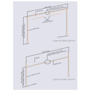 Portique en tube d'acier fixe ou réglable de 2200 mm à 3570 mm - Hauteur hors sol et largeurs de voie variées_2