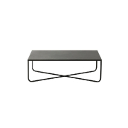 Table basse Dezi - pied croix en métal noir - design moderne et épuré_2