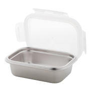 Lunch box en acier inoxydable - 650 ml avec couvercle hermétique en plastique PP - Couleur argenté_2