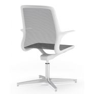 Maglia Meeting - Chaise de bureau ajustable - Coque noire ou blanche - Résille noire ou grise - Base en aluminium poli ou noir_2