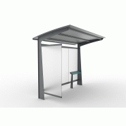 Abri bus tub / structure en acier / bardage en verre trempé / avec banc assis-debout / 300 x 178.8 cm