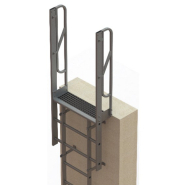 Kit échelle à crinoline en aluminium - Hauteur 4000mm - Sortie de face - Norme NF E85 016_2