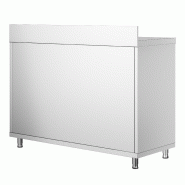 Meuble bas inox adossée P 700 mm avec portes - 1000_2