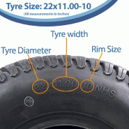 22x11.00-10 Pneu pour tondeuse à gazon 4ply Multi Turf Grass Wanda P332 670kgs Off Road Use_2
