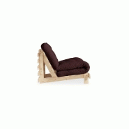 Fauteuil convertible futon ROOTS en pin naturel - Coloris marron - Couchage 90 x 200 cm_2