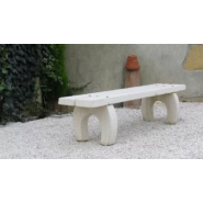 Banquette Chêne arrondie en béton armé - Livrée en kit avec boulonnerie et notice de montage - Longueur 185 cm, Largeur 40 cm, Hauteur 47 cm, Poids 150 kg_2